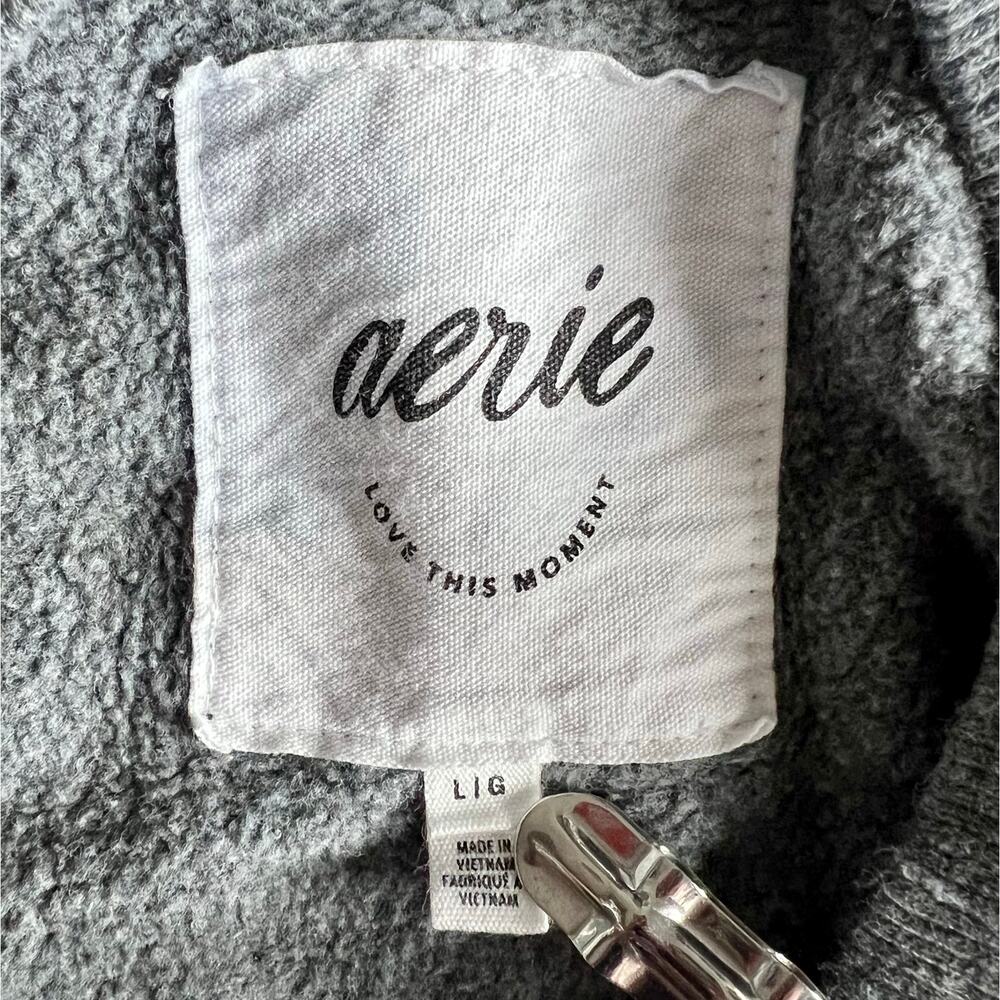 Aerie The Happiest Oversized Crew Sweatshirt Dark Grey - Picture 6 of 8
